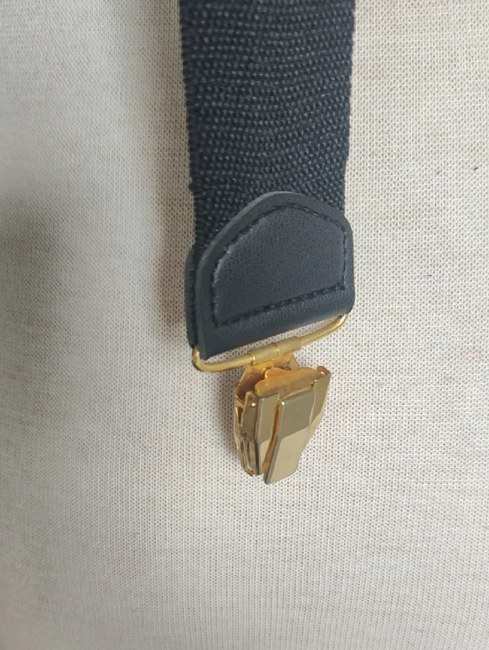 Disney Vintage Black Red and Cream Silk Mickey Print Suspenders with Gold Accent - Picture 5 of 10